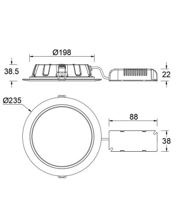 ***OFER/DES*** Graciosa * Downlight Led Redondo - 24,5W - 4000K Ip44